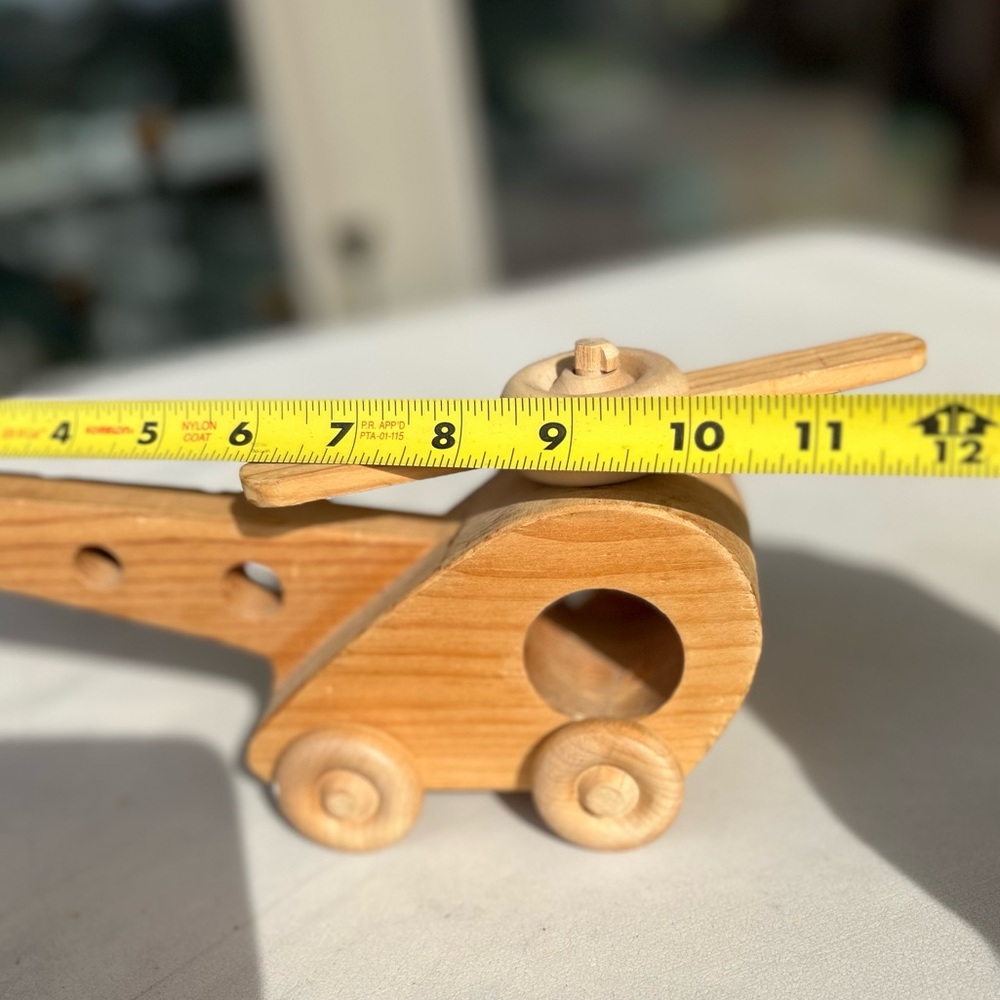Wood Helicopter Toy For Kids 12 inches Christmas Gift - Picture 6 of 6